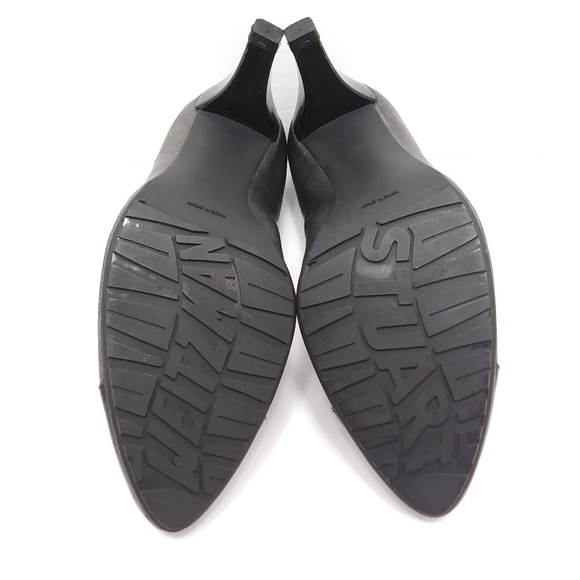 STUART WEITZMAN Pewter & Black Patent Logo Rubber Sole Elastic Sides Pum… - Picture 10 of 15
